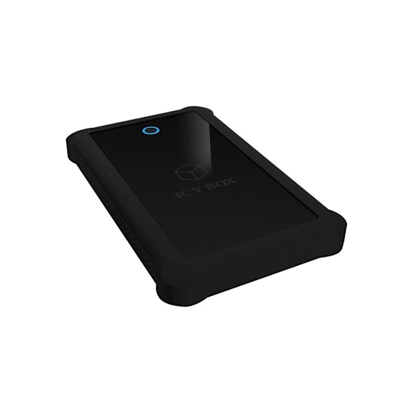 Raidsonic, 2,5" ICY BOX, IB-233U3-B Ulkoinen kotelo 2,5" SATA HDD/SSD:lle USB 3.0 -liitännällä ja silikonisuojakotelolla
