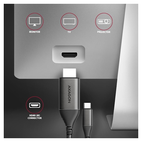 AXAGON, USB-C til HDMI, Aktiv omformer