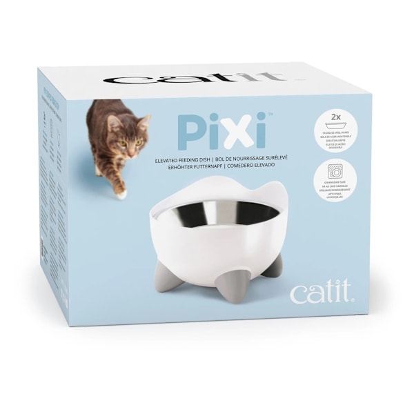 Pixi kohotettu ruokintalautanen, valkoinen, Catit