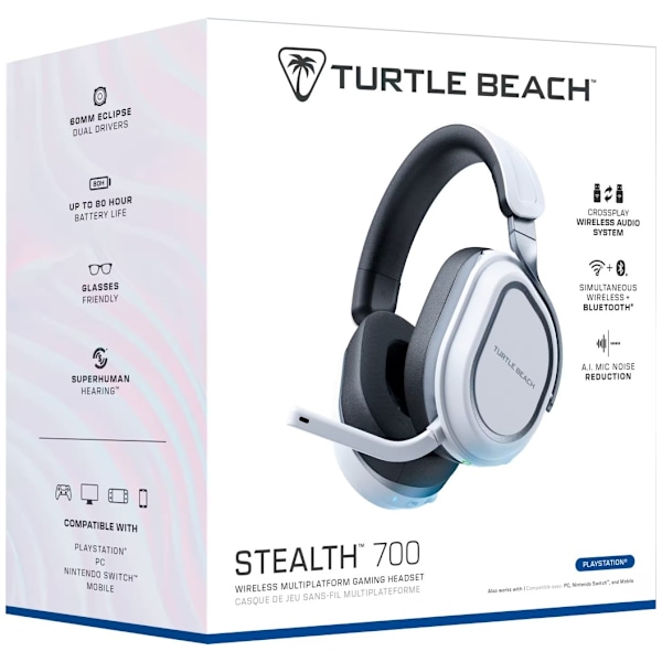 Turtle Beach langattomat kuulokkeet Stealth 700 Gen 3 PlayStation, valkoinen