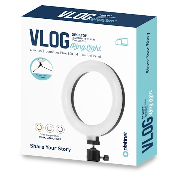 Platinet ringlys PMRL6 Vlog LED Desktop 6"