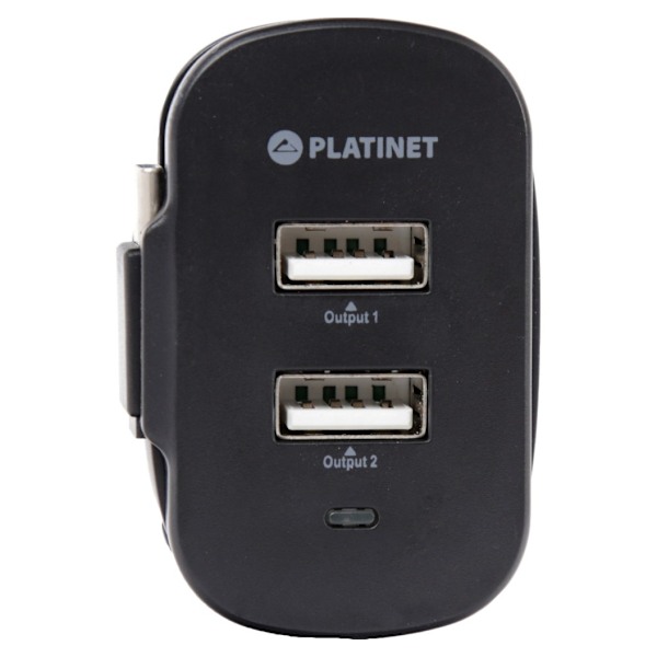 Platinet-laddare 2xUSB 3,4A + USB-C-kabel (44654)