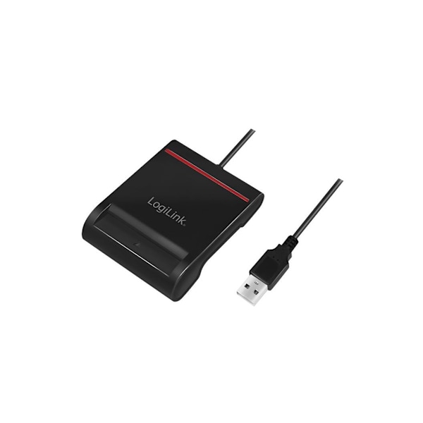 Logilink, kortleser, USB 2.0 kortleser, for smart ID, CR0047 Sort
