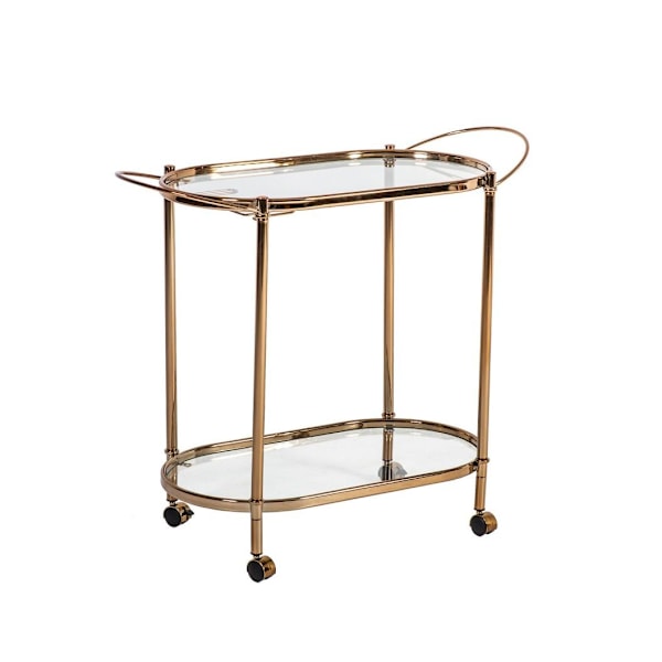 Serveringsvagn GENUA 88x39xH76cm, gyllene Guld, Transparent