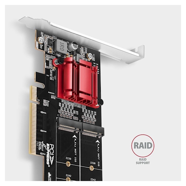 AXAGON, PCIe 2x NVMe M.2-controller, PCEM2-ND