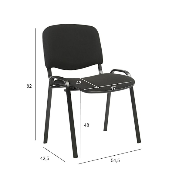 Gæstestol ISO sort/sort