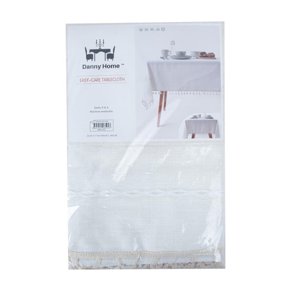 Duk EASY CARE 140x180cm, vit med tofs