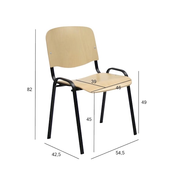 Gæstestol ISO bøg/sort