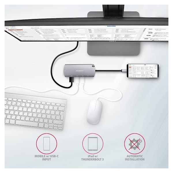 AXAGON, SuperSpeed ​​USB-C Combo 6in1 Hub, HMC-6M2