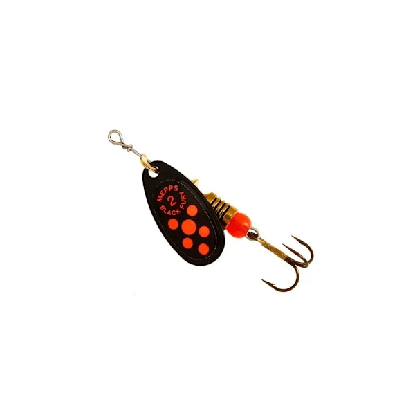 Spinner BLACK FURY-2 4,5g sorte/orange prikker