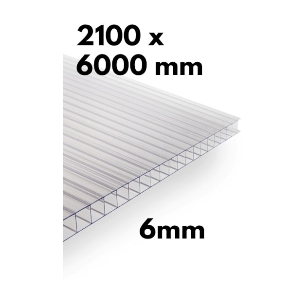 Stycke växthusflerväggsplåt / klar polykarbonat 700x1500mm - 4mm, 9st.