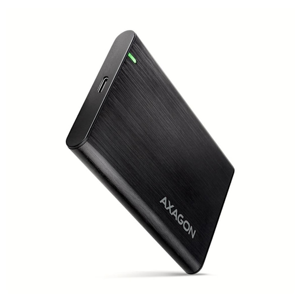AXAGON, skruløs aluminium USB 3.2 Gen 1 - SATA 6G ekstern boks for 2,5" SSD/HDD, EE25-A6C Sort