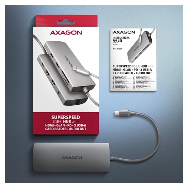 AXAGON, Multiport USB-C 5Gbps nav, HMC-8HLSA