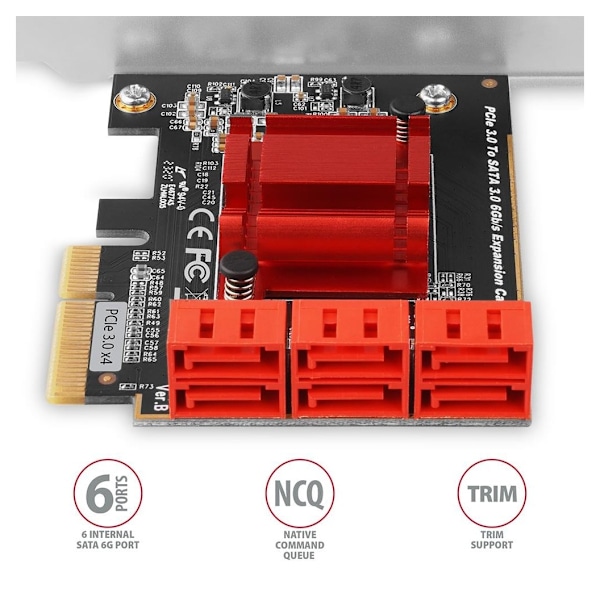 AXAGON, PCIe-kontroller 6x SATA 6G, PCES-SA6