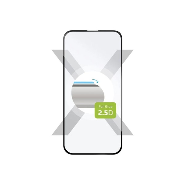 Fast skærmbeskytter, Apple, iPhone 16, Hærdet glas, Sort, Full Cover 2.5D