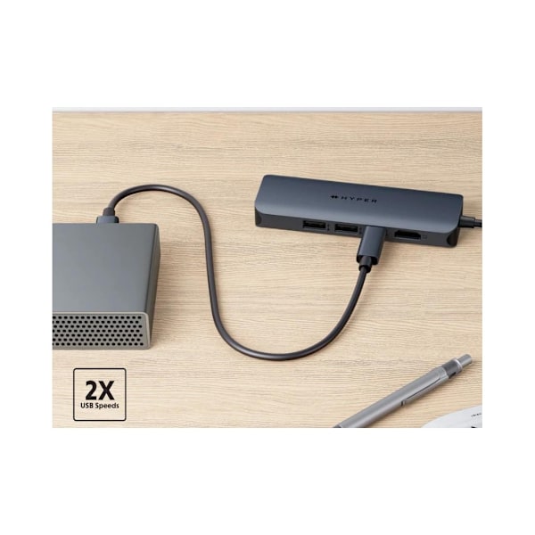 Hyper, HyperDrive EcoSmart Gen.2 Universal USB-C 6-i-1 Hub med 100 W PD Power Pass-thru