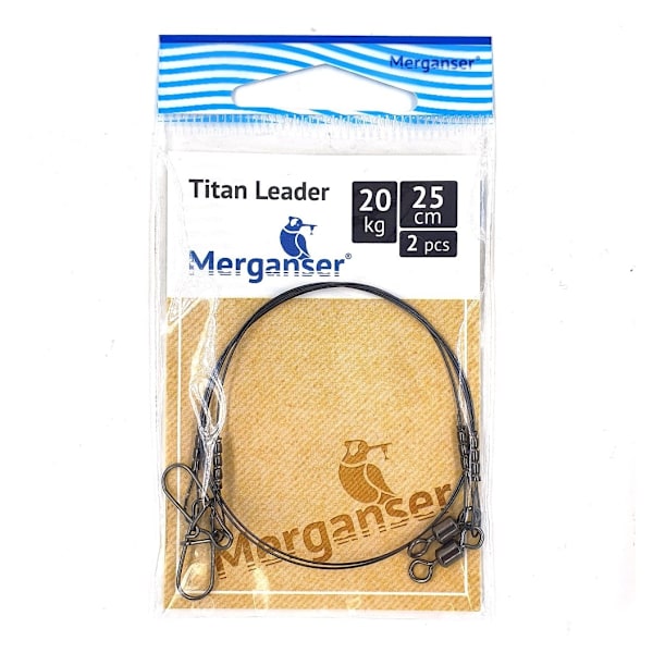 Titanium leder, 20 kg, 25 cm, 2 stk, Merganser