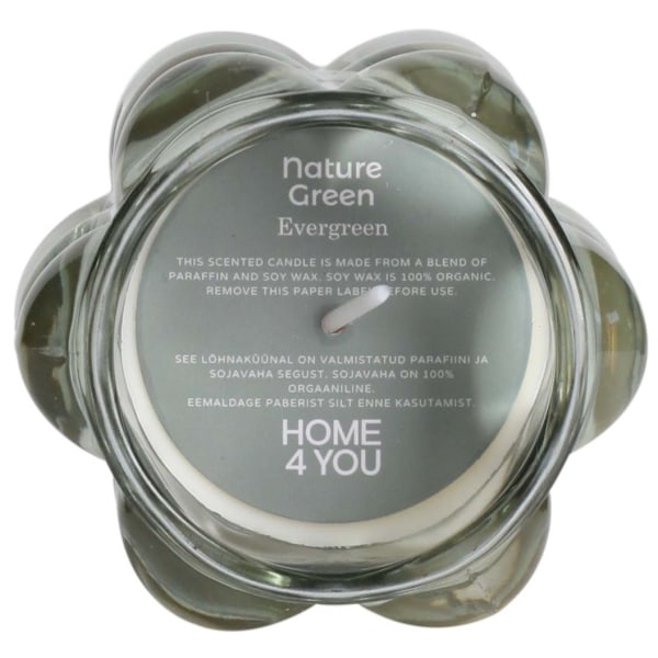 Duftlys i glass NATURE GREEN H9,2cm, Evergreen