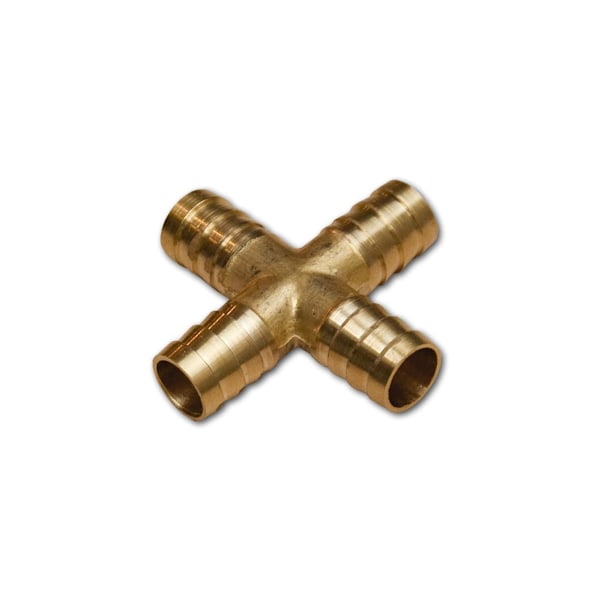 4-vejs stik til 12,5 mm slange MESSING Bronze