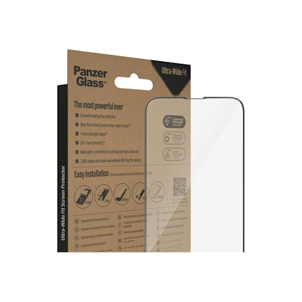PanzerGlass, Näytönsuoja, Apple, iPhone 14/13/13 Pro, Karkaistu lasi, Läpinäkyvä, Sormenjäljenkestävä, Timanttilajuus, Ultra-leveä istuvuus