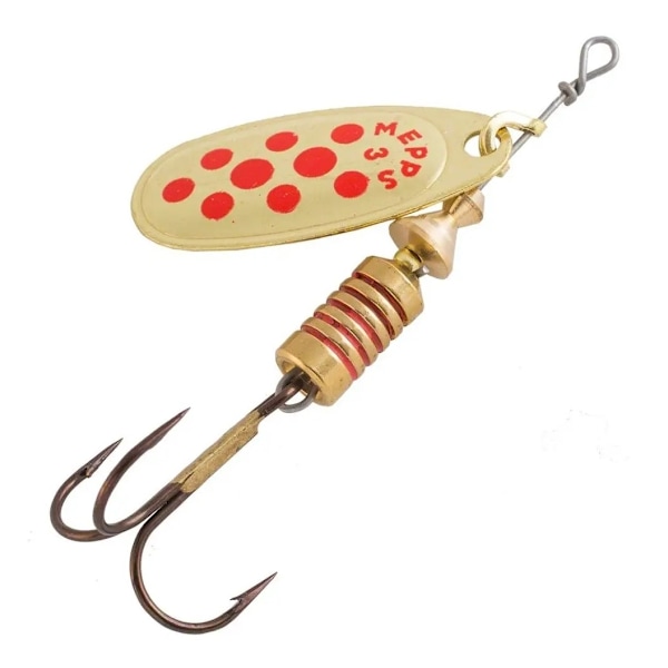 Spinner MEPPS COMET-3 6,5g guld/røde prikker