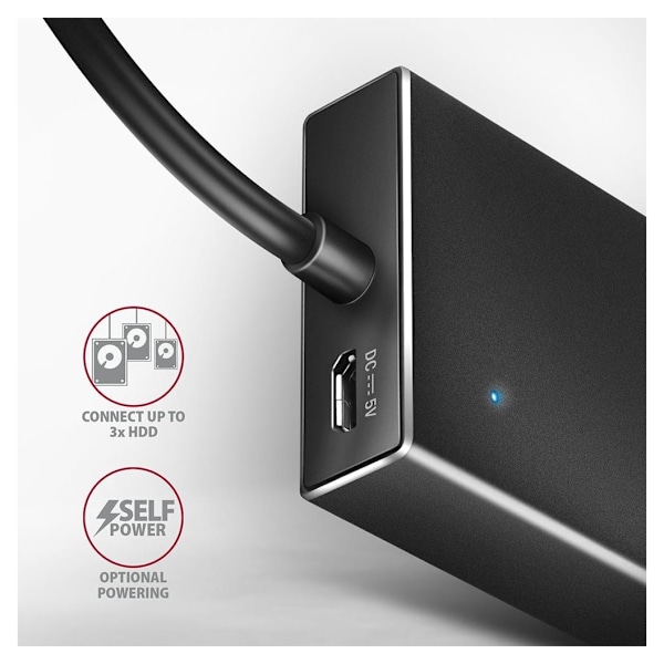 AXAGON, SuperSpeed ​​USB-A FLAT Hub, HUE-F7A