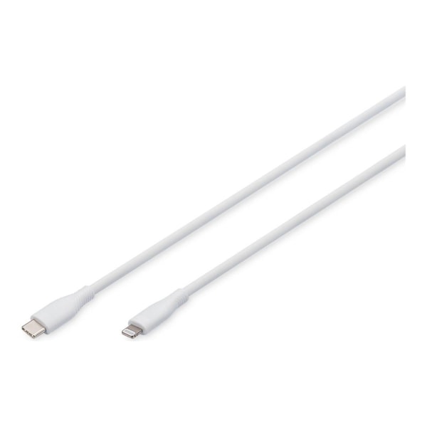 Digitus, Lightning silikone tilslutningskabel, USB-C - Lightning, 1m, AK-600110-010-W
