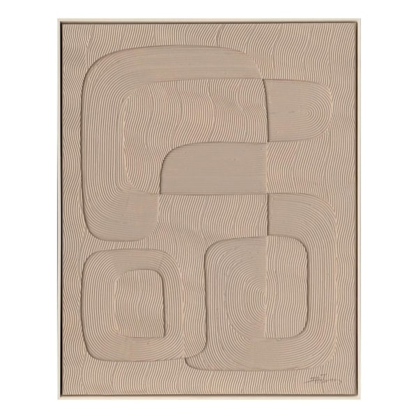 Painting with frame 80x100cm, light brown shape