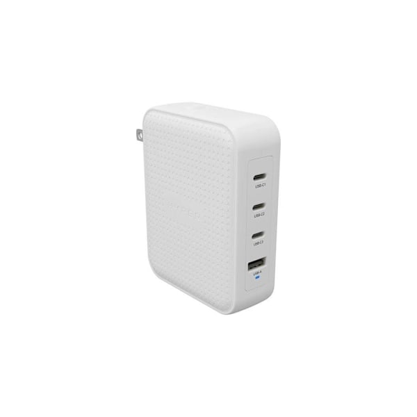 Hyper HyperJuice 145W USB-C GaN reseladdare med 4 portar - Vit Svart