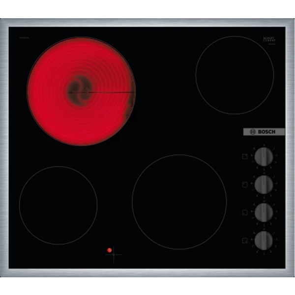 Built-In Ceramic Hob, PKE645CA2E, Bosch Sort, Rustfrit stål