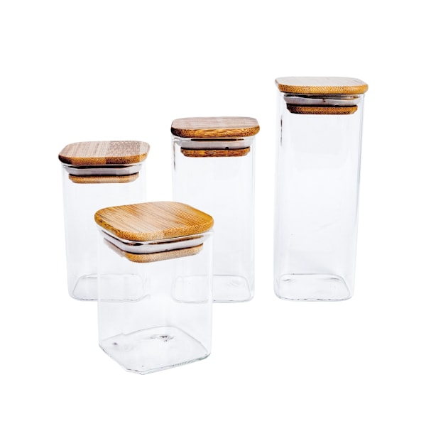 Lasipurkki THERON 6x6xH12cm kannella, neliö
