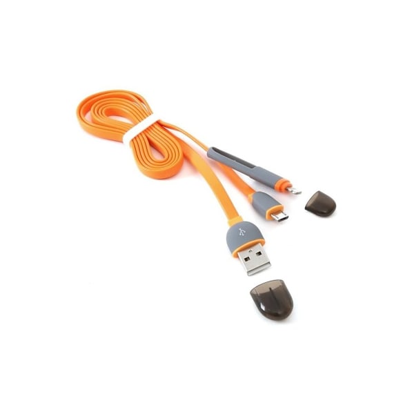 Platinet-kaapeli USB - microUSB/Lightning 1m, oranssi (42873)