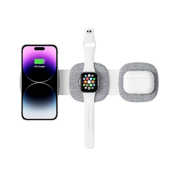 Tech-Protect trådløs oplader A32 3in1 Magnetic MagSafe QI15W, grå