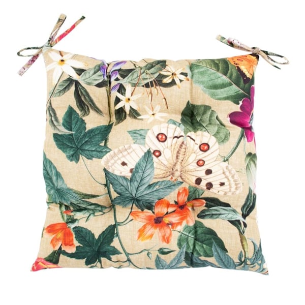 Stoleunderlag AMAZONIA 40x40cm, beige blomstret
