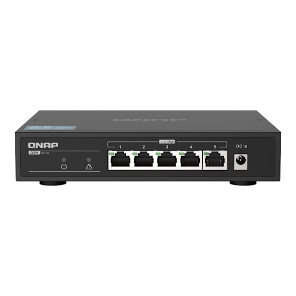 QNAP, 5 ports 2,5 Gbps Auto Negotiation (2,5G/1G/100M), QSW-1105-5T
