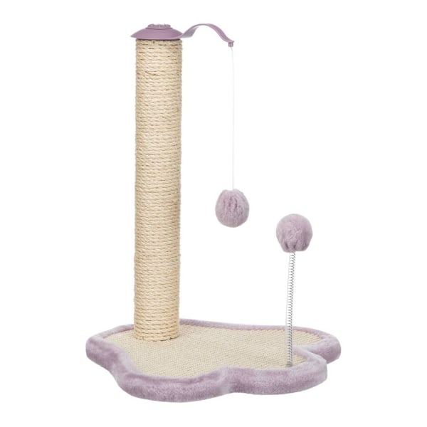 Junior skrabepote med stolpe, 40 × 50 × 38 cm, lys lilla/natur