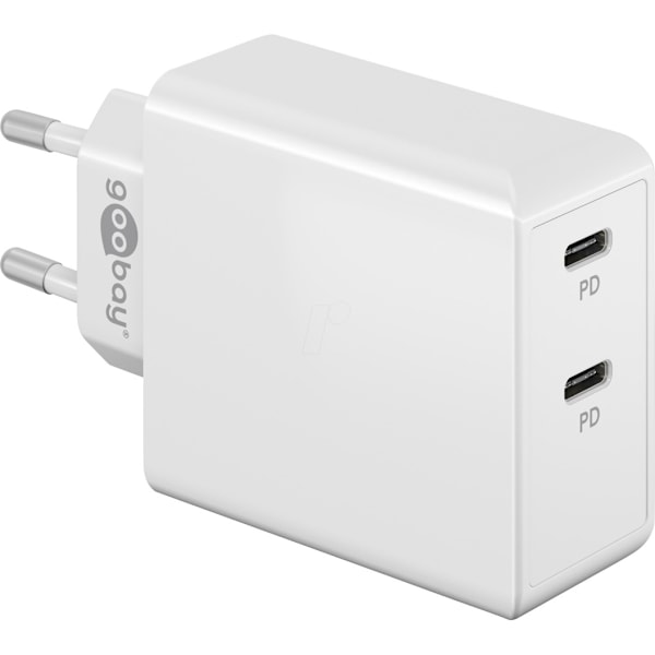 Goobay, dobbel USB-C PD hurtiglader (36 W), 61758 Hvit