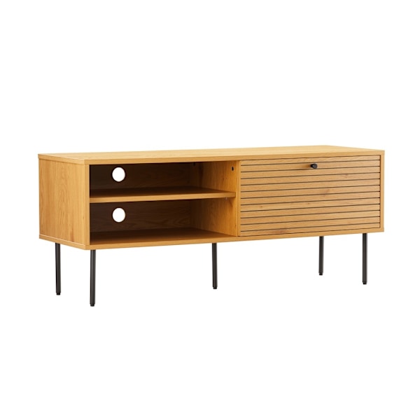 TV bord LINE 120x40xH50cm, melamin med egetræsbark