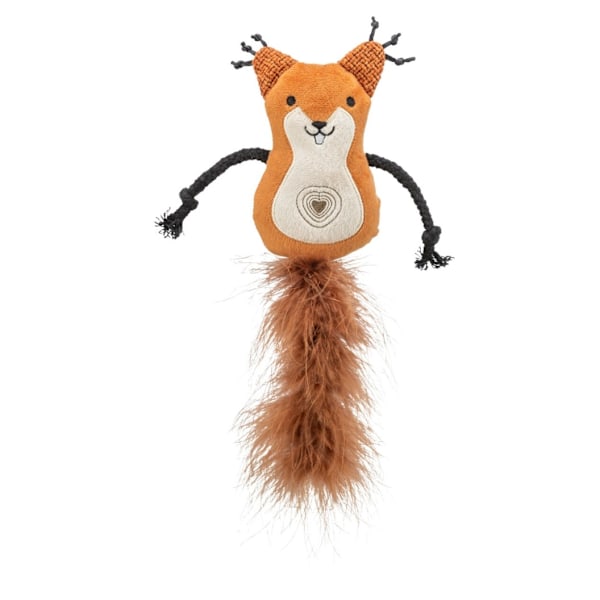 Squirrel, plush feather, catnip, 12 cm 24 cm