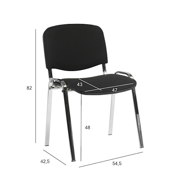 Gjestestol ISO sort/krom
