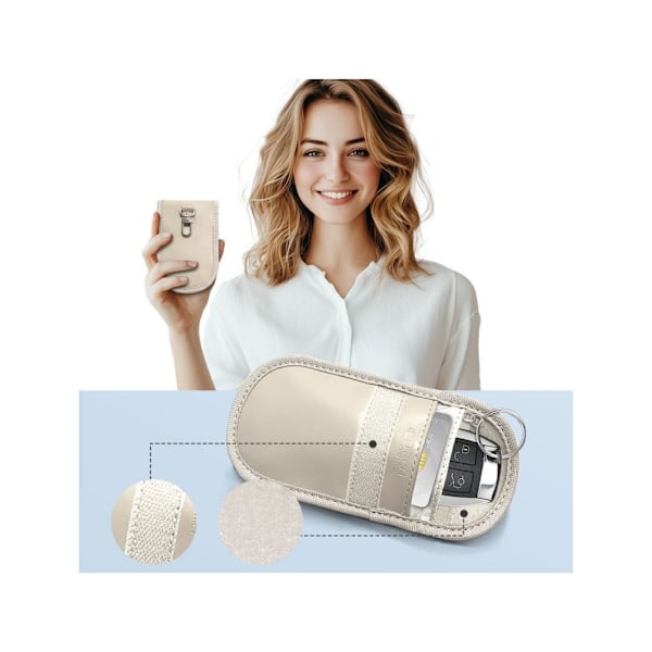 Tech-Protect car key pouch RFID Signal Blocker KLR100, beige
