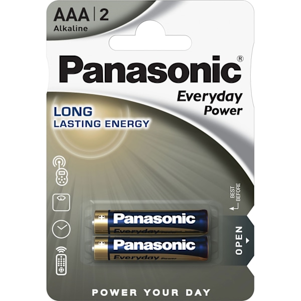 Set med 15 produkter. Panasonic Everyday Power batteri LR03EPS/2B