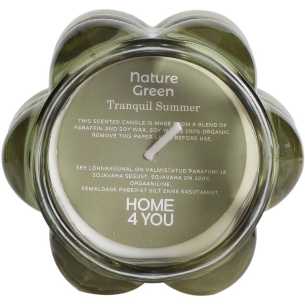 Duftlys i glas NATURE GREEN H9,2cm, Tranquil Summer