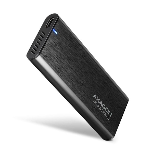 AXAGON, ekstern USB-C 3.2 Gen 2 metalboks til M.2 NVMe & SATA SSD-diske, EEM2-SB2 Sort