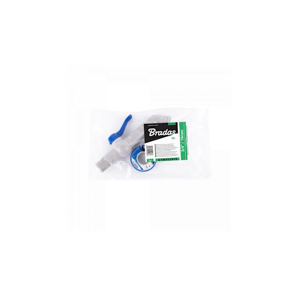 Set - PP 45° 1'' kran för 25-32mm slang, längd 20cm, med PTFE-tejp.