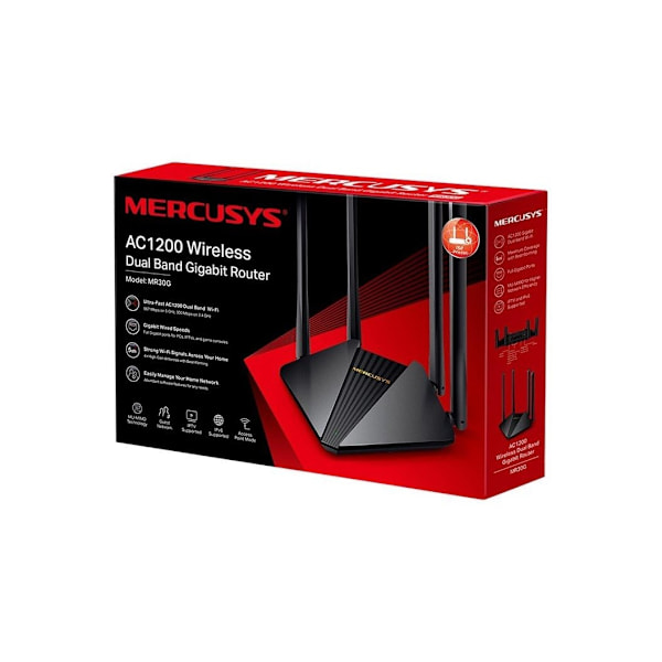 Mercusys, AC1200 Wireless Dual Band Gigabit Router, MR30G