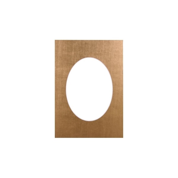 Passepartout 30x40, mörkguld oval