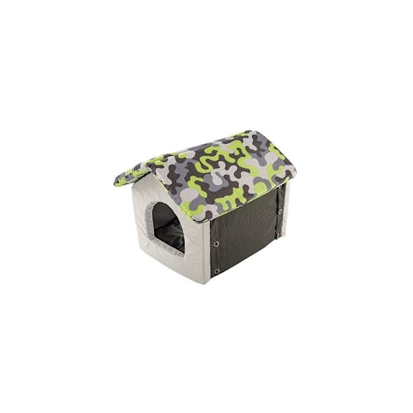 Myk cat cave casetta bomull kamuflasjegrønn, Ferplast