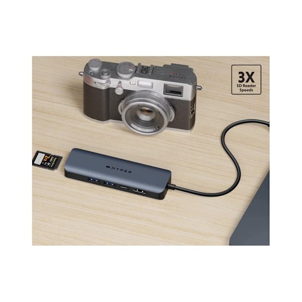 Hyper, HyperDrive EcoSmart Gen.2 Universal USB-C 6-in-1 -keskitin, jossa 100 W PD Power Pass-thru