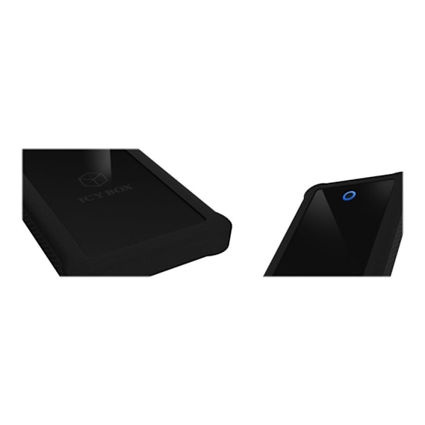 Raidsonic, 2,5" ICY BOX, IB-233U3-B Ulkoinen kotelo 2,5" SATA HDD/SSD:lle USB 3.0 -liitännällä ja silikonisuojakotelolla